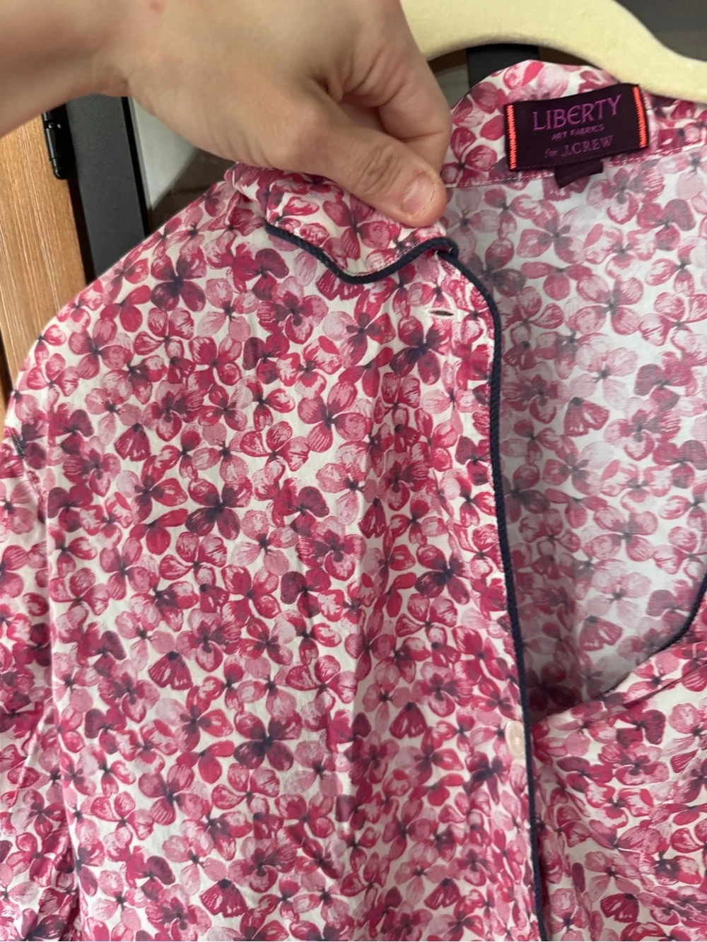 J. Crew x Liberty London floral print long sleeve shirt button down sleep pajama